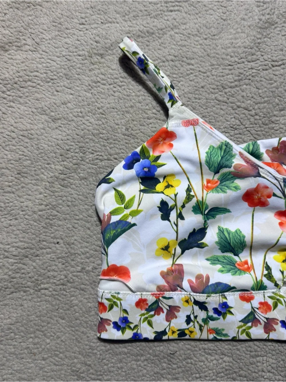 Fabletics Sports Bra Womens Large Kenzie Poppy Field Print Moisture Wicking